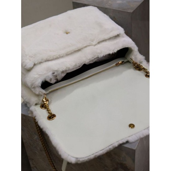 Replica YSL Saint Laurent Niki Oversized Shoulder Bag in White Shearling Replica YSL Saint Laurent Niki Oversized Shoulder Bag in White Shearling