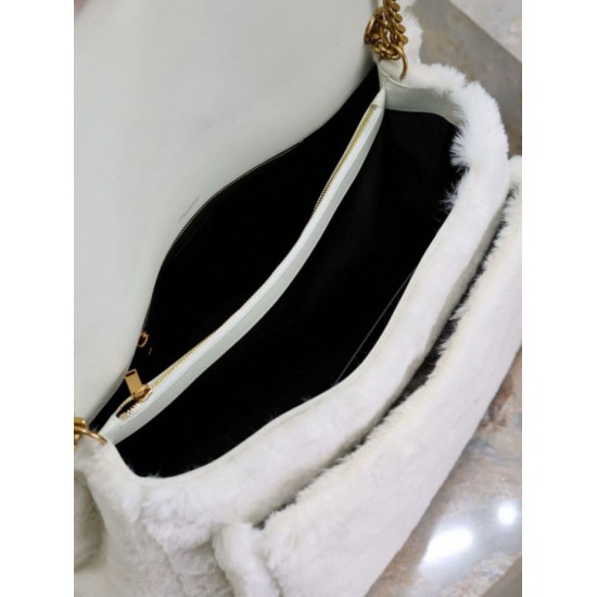 Replica YSL Saint Laurent Niki Oversized Shoulder Bag in White Shearling Replica YSL Saint Laurent Niki Oversized Shoulder Bag in White Shearling