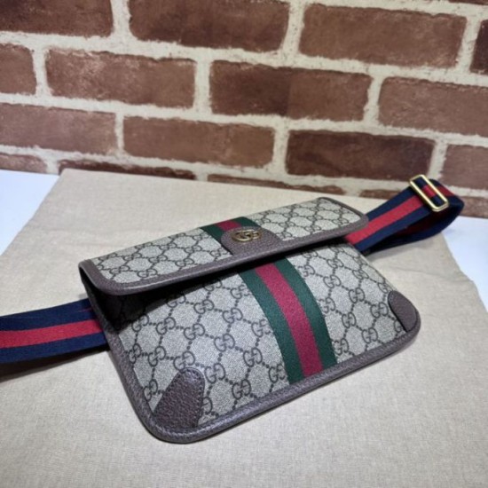 Replica Gucci ophidia small Men belt bag 752597 brown