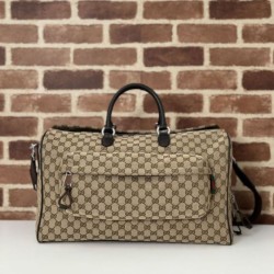 Replica Gucci gg canvas medium Men duffle bag 802095 Brown