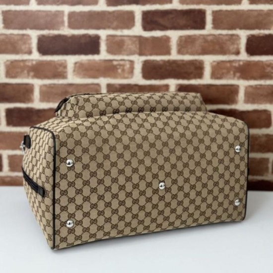 Replica Gucci gg canvas medium Men duffle bag 802095 Brown