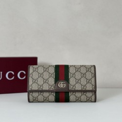 Top Replica Gucci Ophidia Continental Wallet 838485 Brown