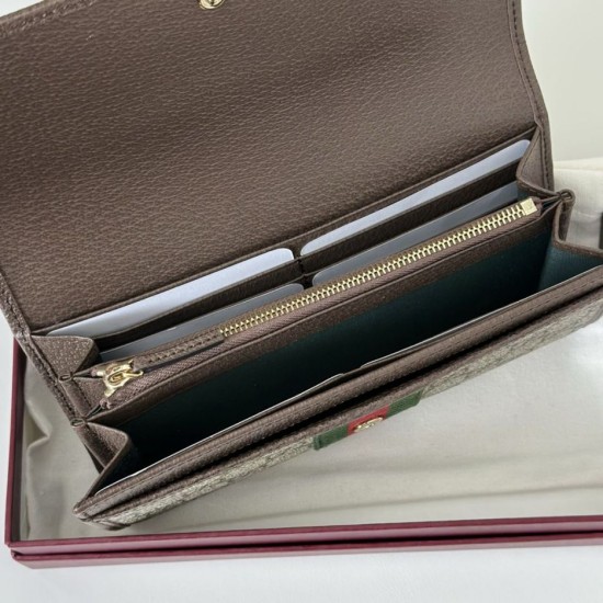 Top Replica Gucci Ophidia Continental Wallet 838485 Brown