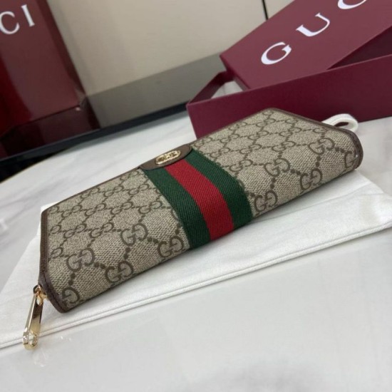 Top Replica Gucci Ophidia Zip Around Wallet 838484 Brown