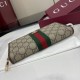 Top Replica Gucci Ophidia Zip Around Wallet 838484 Brown