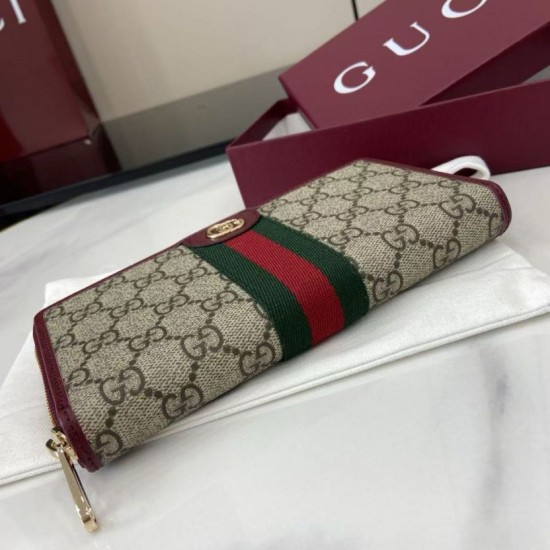 Top Replica Gucci Ophidia Zip Around Wallet 838484 Red