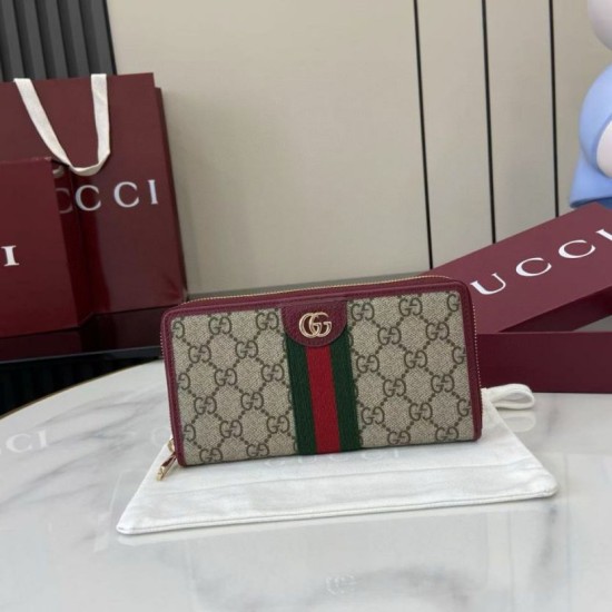 Top Replica Gucci Ophidia Zip Around Wallet 838484 Red