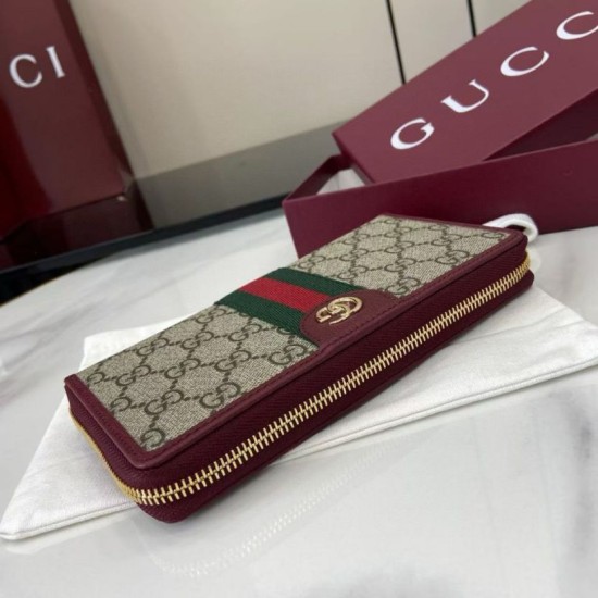 Top Replica Gucci Ophidia Zip Around Wallet 838484 Red