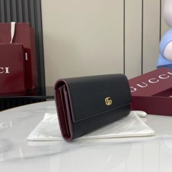 Super Clone Replica Gucci GG Marmont Two-Tone Zip Around Wallet 456117 Black Top Replica Gucci GG Marmont Two-Tone Zip Around Wallet 456117 Black