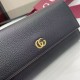Top Replica Gucci GG Marmont Two-Tone Zip Around Wallet 456117 Black