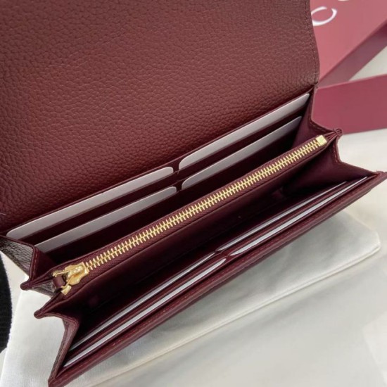 Top Replica Gucci GG Marmont Two-Tone Zip Around Wallet 456117 Black
