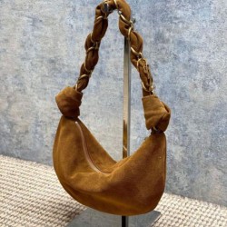 Top Replica YSL Saint Laurent Amalia Hobo Bag in Caramel Suede