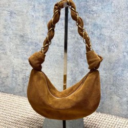 Top Replica YSL Saint Laurent Amalia Hobo Bag in Caramel Suede