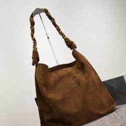 Top Replica YSL Saint Laurent Amalia Crossbody Bag in Embellished Suede Brown