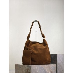 Top Replica YSL Saint Laurent Amalia Crossbody Bag in Embellished Suede Brown