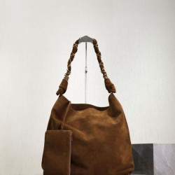 Top Replica YSL Saint Laurent Amalia Crossbody Bag in Embellished Suede Brown