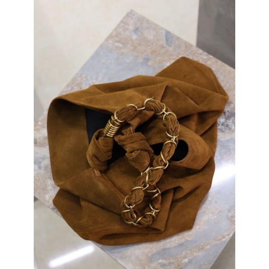 Top Replica YSL Saint Laurent Amalia Crossbody Bag in Embellished Suede Brown