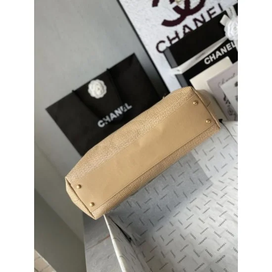 Top Replica Bags Chanel Maxi Shopping Tote Small/Large AS5463 Raffia/Calfskin Brown/Black