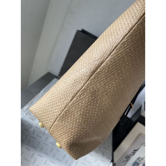 Top Replica Bags Chanel Maxi Shopping Tote Small/Large AS5463 Raffia/Calfskin Brown/Black