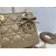 Top Replica Dior Mini Lady Dior Bag in Arco Cannage Lambskin, Warm Biscuit