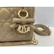 Top Replica Dior Mini Lady Dior Bag in Arco Cannage Lambskin, Warm Biscuit