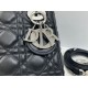 Top Replica Dior Mini Lady Dior Arco bag with black D.I.O.R charms and silver hardware