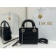 Top Replica Dior Mini Lady Dior Arco bag with black D.I.O.R charms and silver hardware