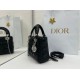 Top Replica Dior Mini Lady Dior Arco bag with black D.I.O.R charms and silver hardware