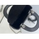 Top Replica Dior Mini Lady Dior Arco bag with black D.I.O.R charms and silver hardware