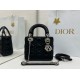 Top Replica Dior Mini Lady Dior Arco bag with black D.I.O.R charms and silver hardware
