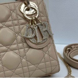 Top Replica Dior Mini Lady Dior Arco bag with D.I.O.R charms and beige