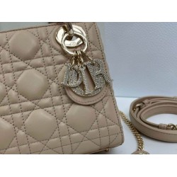 Top Replica Dior Mini Lady Dior Arco bag with D.I.O.R charms and beige