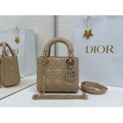 Top Replica Dior Mini Lady Dior Arco bag with D.I.O.R charms and beige