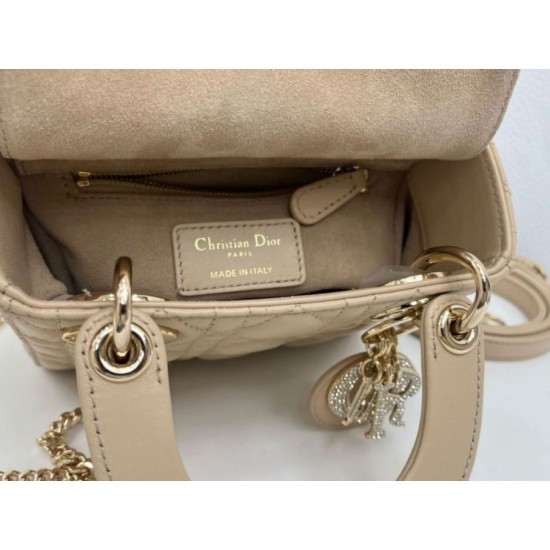 Super Clone Replica Dior Mini Lady Dior Arco bag with D.I.O.R charms and beige Top Replica Dior Mini Lady Dior Arco bag with D.I.O.R charms and beige