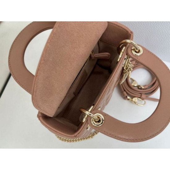 Super Clone Replica Dior Mini Lady Dior Arco bag with D.I.O.R charms and powder pink Top Replica Dior Mini Lady Dior Arco bag with D.I.O.R charms and powder pink