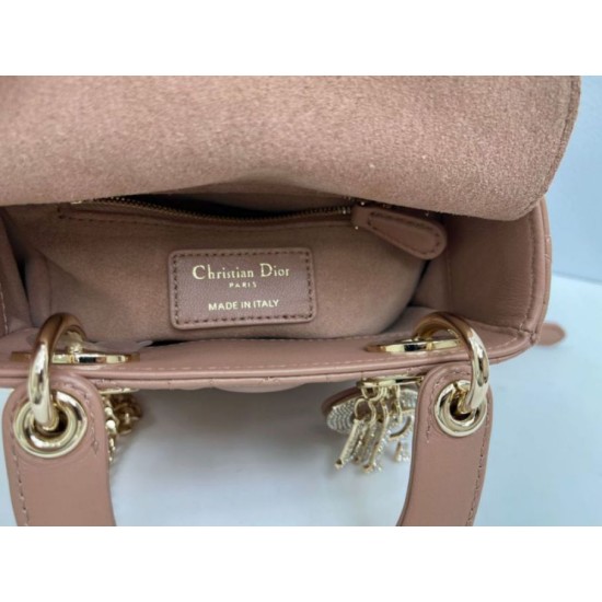 Super Clone Replica Dior Mini Lady Dior Arco bag with D.I.O.R charms and powder pink Top Replica Dior Mini Lady Dior Arco bag with D.I.O.R charms and powder pink