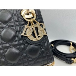 Top Replica Dior Mini Lady Dior Arco bag with black D.I.O.R charms and gold hardware