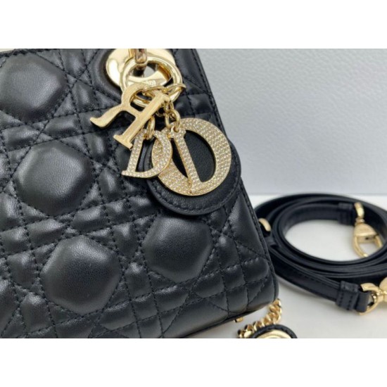 Super Clone Replica Dior Mini Lady Dior Arco bag with black D.I.O.R charms and gold hardware Top Replica Dior Mini Lady Dior Arco bag with black D.I.O.R charms and gold hardware