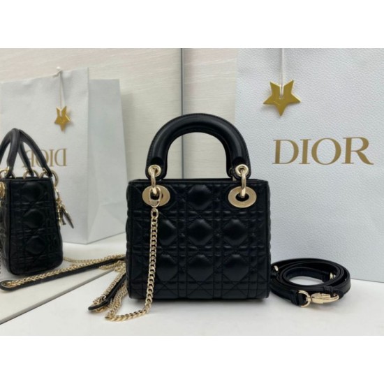 Super Clone Replica Dior Mini Lady Dior Arco bag with black D.I.O.R charms and gold hardware Top Replica Dior Mini Lady Dior Arco bag with black D.I.O.R charms and gold hardware