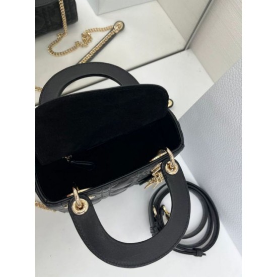 Super Clone Replica Dior Mini Lady Dior Arco bag with black D.I.O.R charms and gold hardware Top Replica Dior Mini Lady Dior Arco bag with black D.I.O.R charms and gold hardware