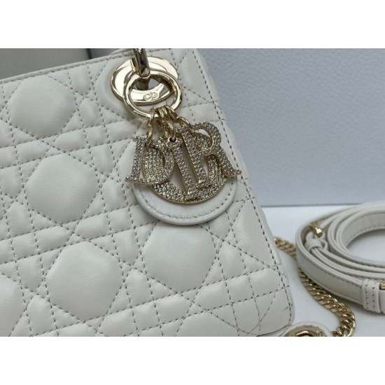 Super Clone Replica Dior Mini Lady Dior Arco bag with white D.I.O.R charms and gold hardware Top Replica Dior Mini Lady Dior Arco bag with white D.I.O.R charms and gold hardware