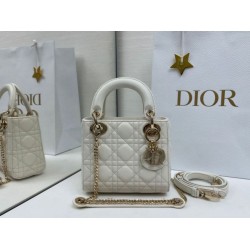Top Replica Dior Mini Lady Dior Arco bag with white D.I.O.R charms and gold hardware