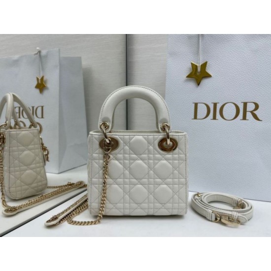 Super Clone Replica Dior Mini Lady Dior Arco bag with white D.I.O.R charms and gold hardware Top Replica Dior Mini Lady Dior Arco bag with white D.I.O.R charms and gold hardware