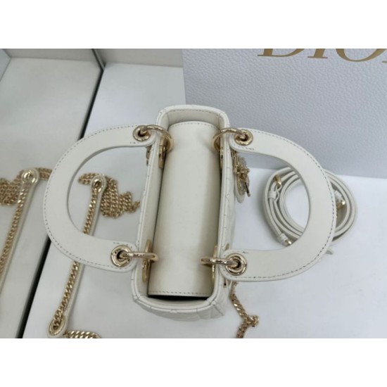 Super Clone Replica Dior Mini Lady Dior Arco bag with white D.I.O.R charms and gold hardware Top Replica Dior Mini Lady Dior Arco bag with white D.I.O.R charms and gold hardware