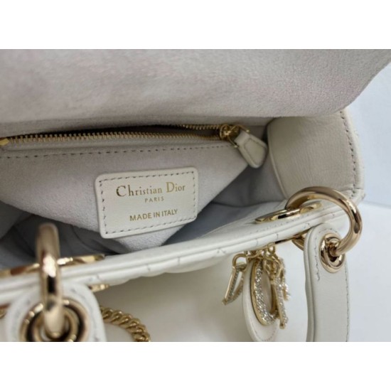 Super Clone Replica Dior Mini Lady Dior Arco bag with white D.I.O.R charms and gold hardware Top Replica Dior Mini Lady Dior Arco bag with white D.I.O.R charms and gold hardware