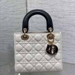 Top Replica Dior small Lady Dior My ABCDior bag in white cannage metal with D.I.O.R charm
