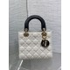 Top Replica Dior small Lady Dior My ABCDior bag in white cannage metal with D.I.O.R charm
