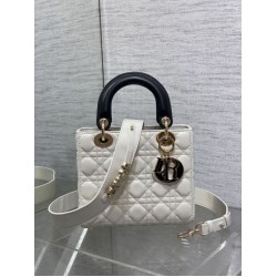 Top Replica Dior small Lady Dior My ABCDior bag in white cannage metal with D.I.O.R charm