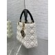 Top Replica Dior small Lady Dior My ABCDior bag in white cannage metal with D.I.O.R charm