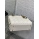 Top Replica Dior small Lady Dior My ABCDior bag in white cannage metal with D.I.O.R charm